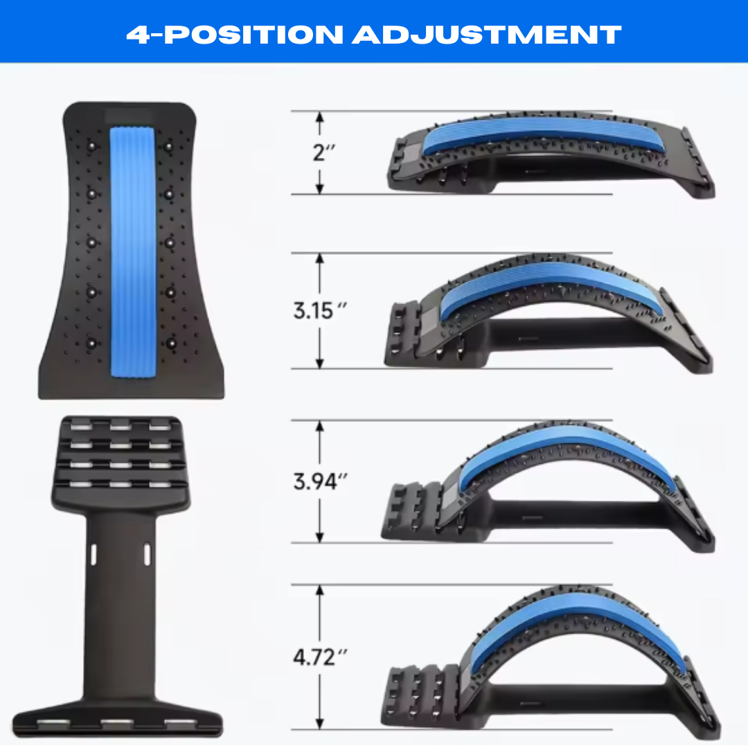 Puremeno Back Stretcher Pain Relief Board – 3-Level Adjustable Lumbar Support & Spine Massager
