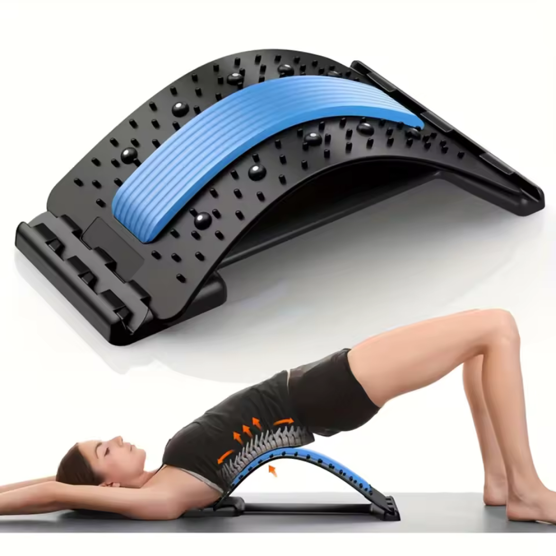 Puremeno Back Stretcher Pain Relief Board – 3-Level Adjustable Lumbar Support & Spine Massager